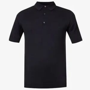 John Smedley Black Sea Island Short Sleeve Polo Shirt  Sz XL